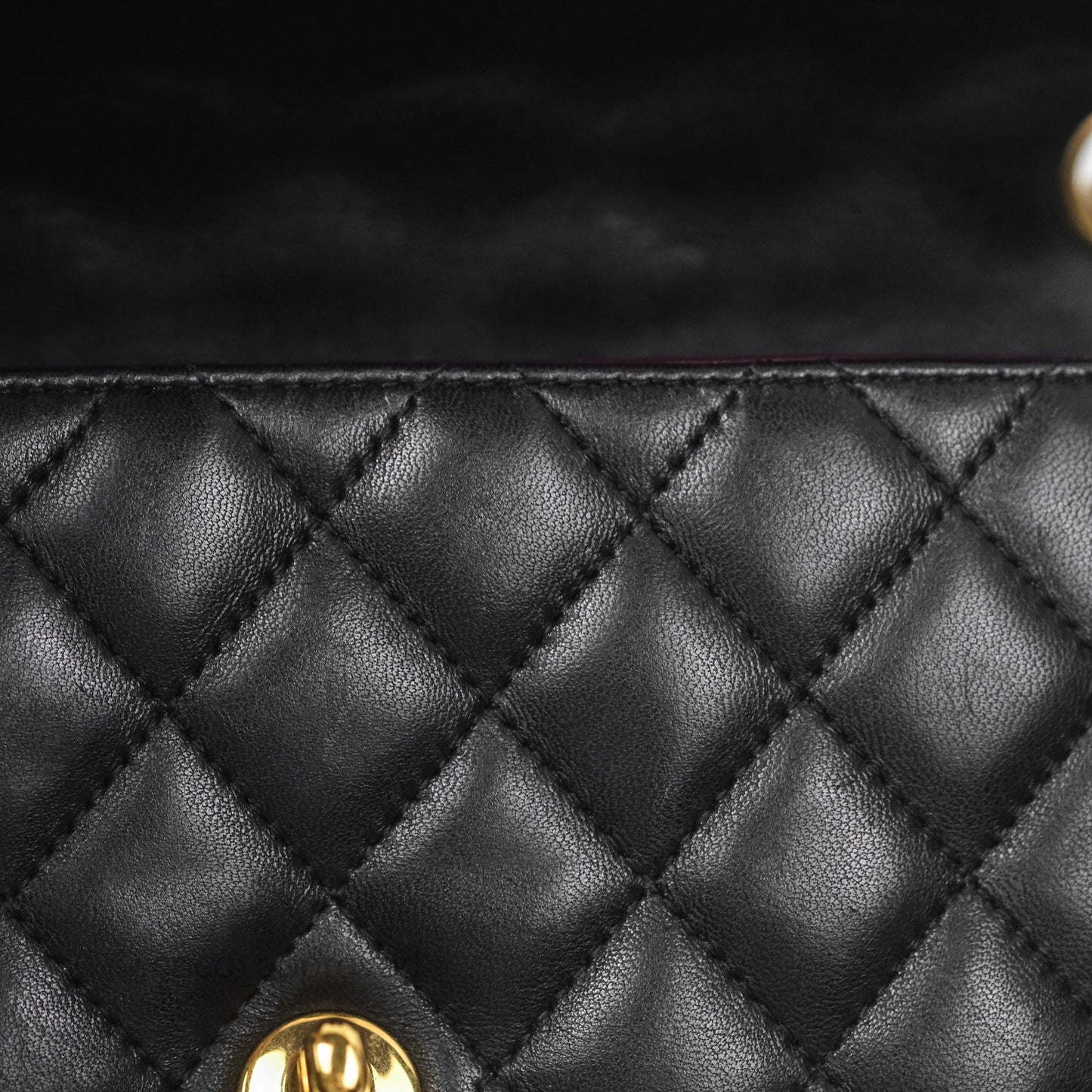 Chanel Quilted East West Flap Bag Black Lambskin Gold Hardware