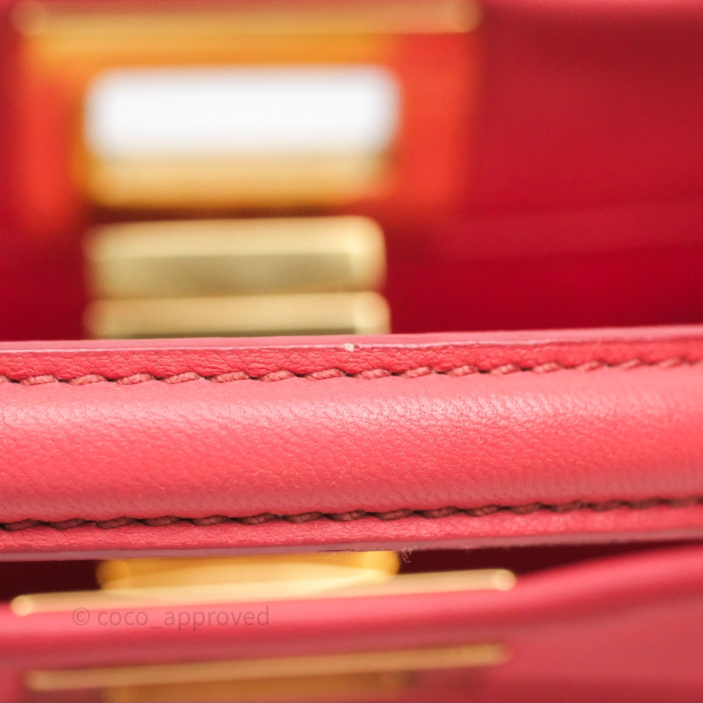Fendi Nappa Mini Peekaboo Bag Hot Pink