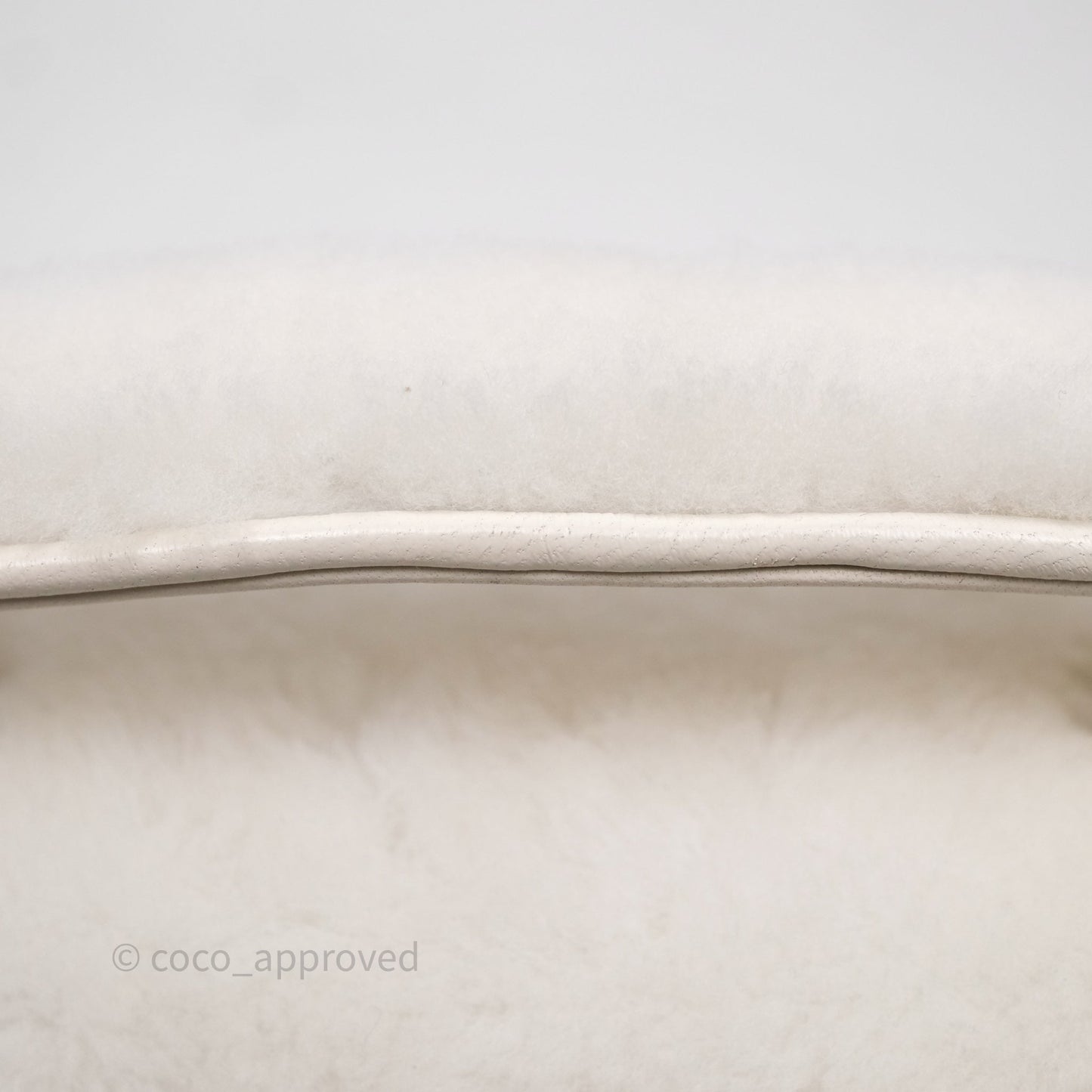 Miu Miu Shearling Vanity Case White Gold Hardware