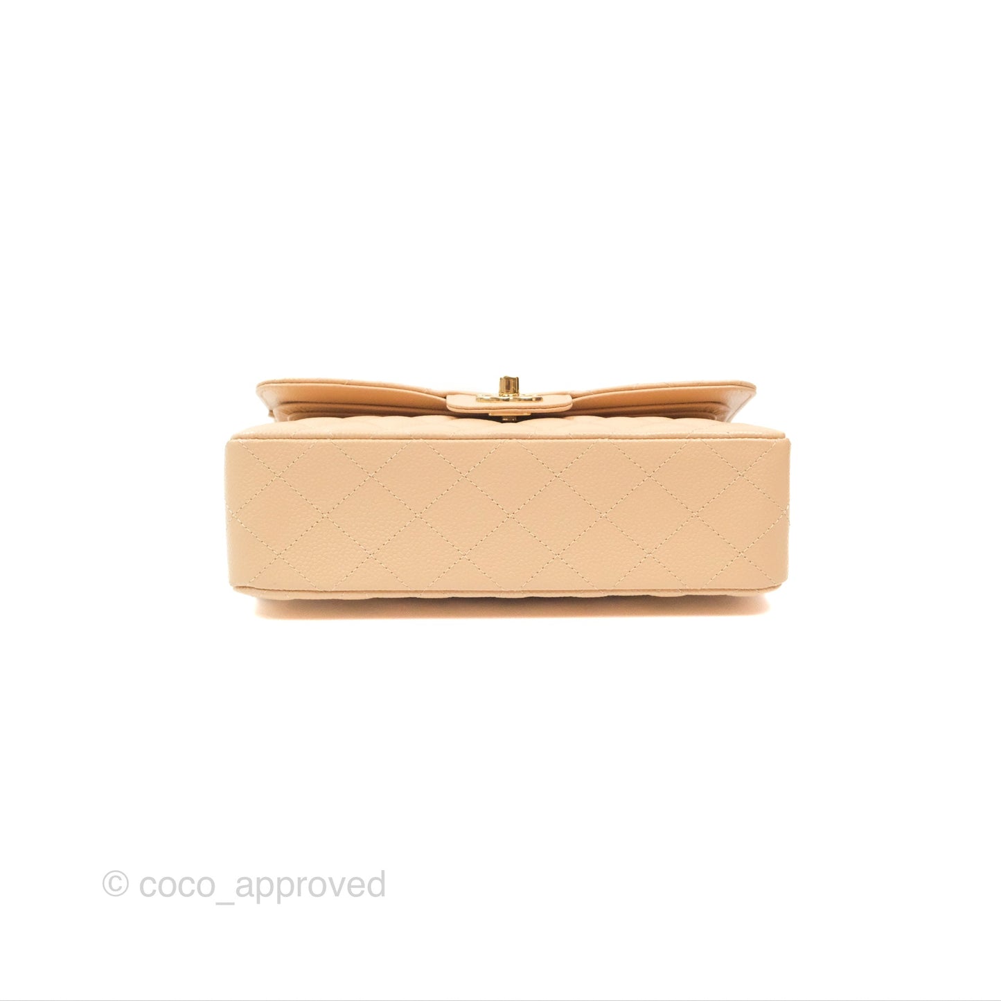 Chanel Small Quilted Classic Flap Beige Caviar Gold Hardware