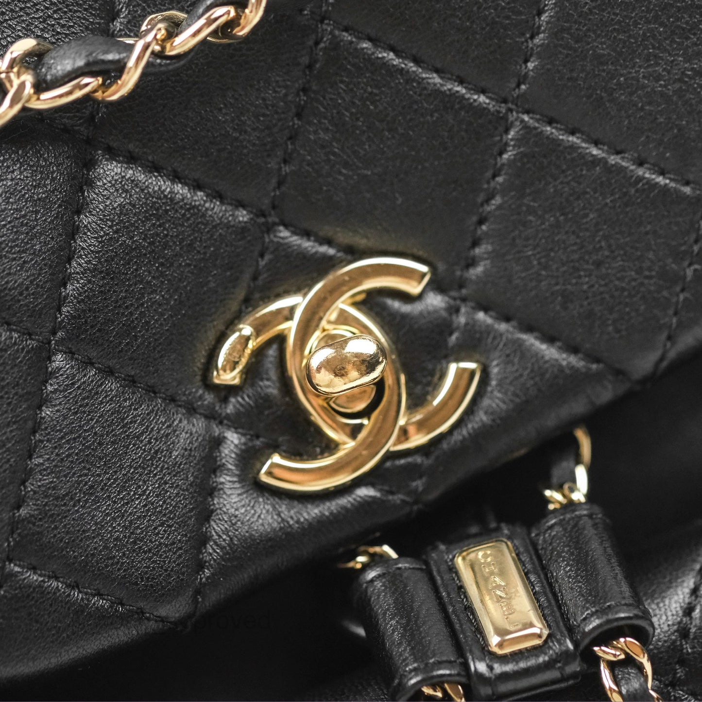 Chanel Quilted Small Duma Drawstring Backpack Black Calfskin Gold Hardware