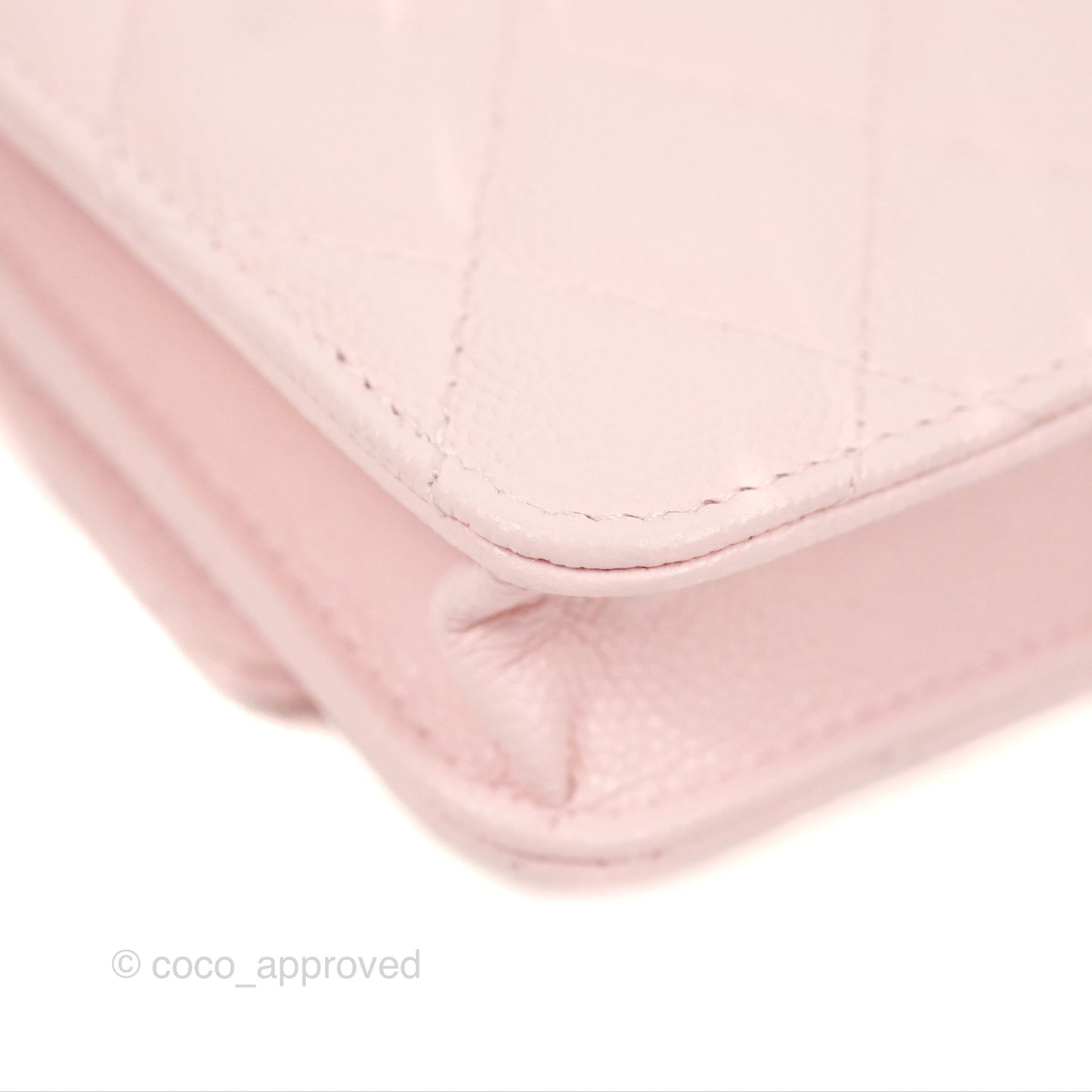 Chanel Mini Wallet With Chain Light Pink Caviar Gold Hardware