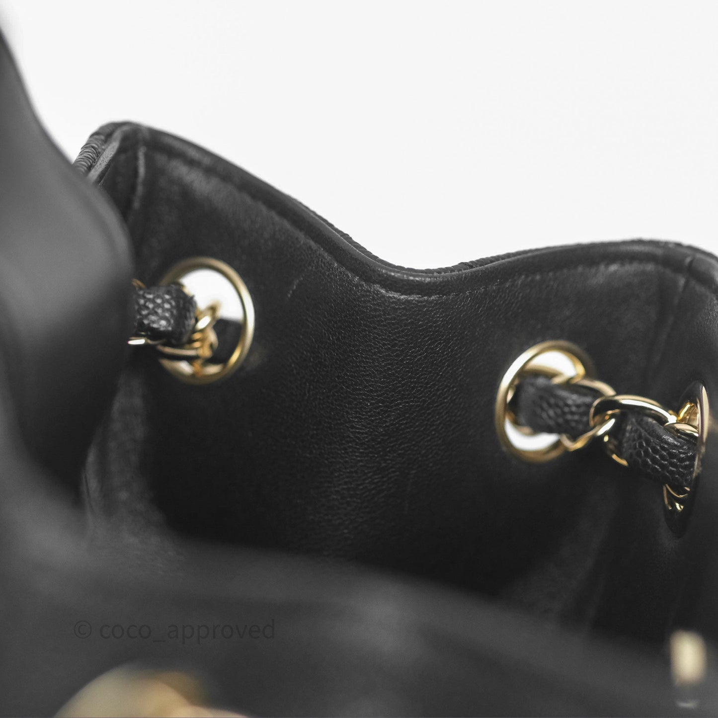 Chanel Mini Bucket Tote Black Caviar Gold Hardware 22S