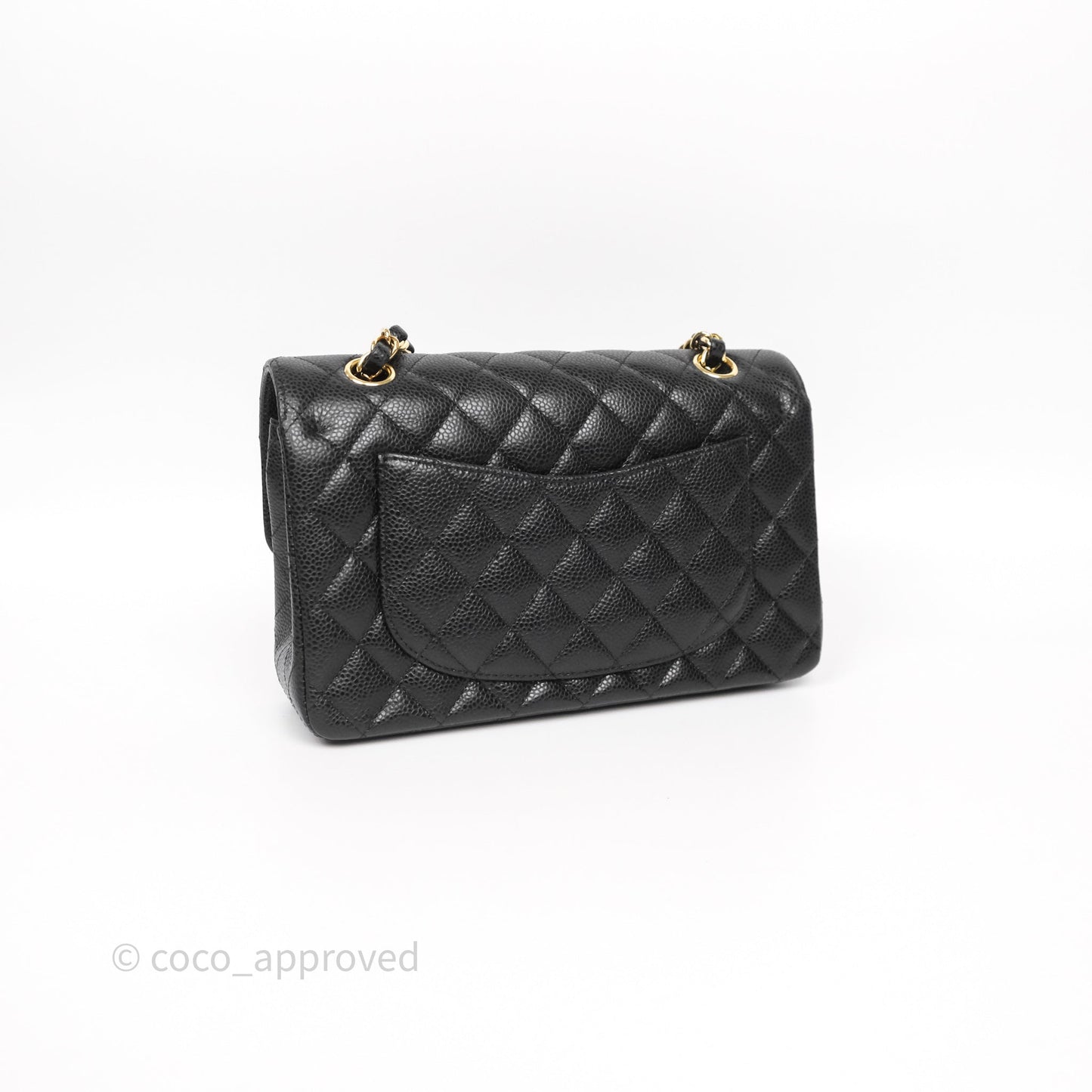 Chanel Small Classic Flap Quilted Black Caviar Gold Hardware