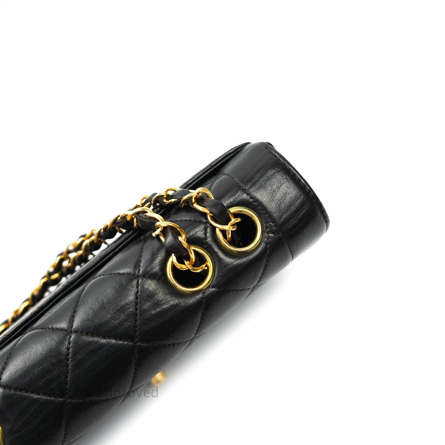 Chanel Vintage Small Flap Bag Black Lambskin 24K Gold Hardware