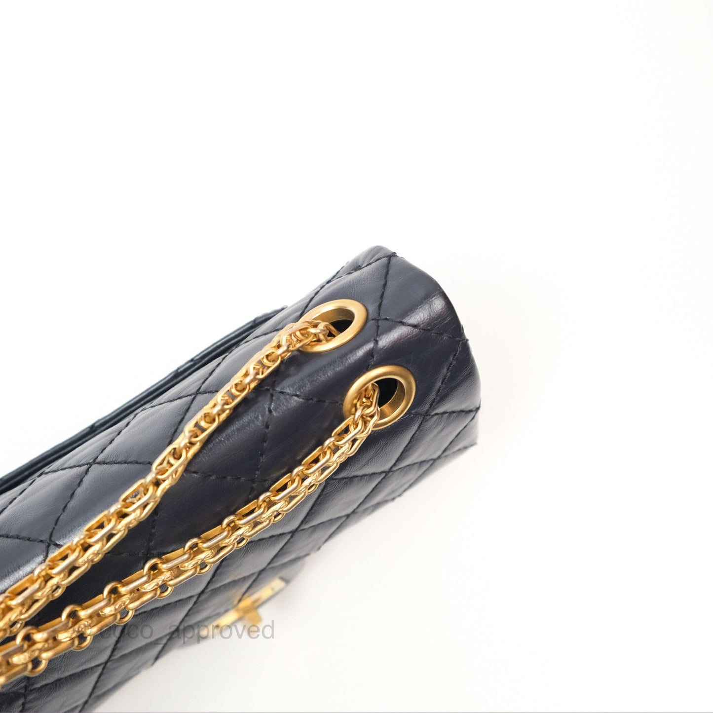 Chanel Mini Reissue 224 Navy Aged Calfskin Aged Gold Hardware