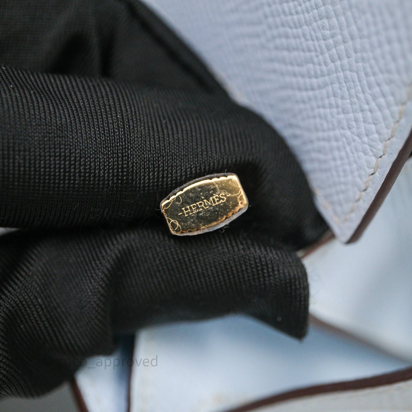 Hermes Kelly To Go Bleu Brume Epsom Gold Hardware