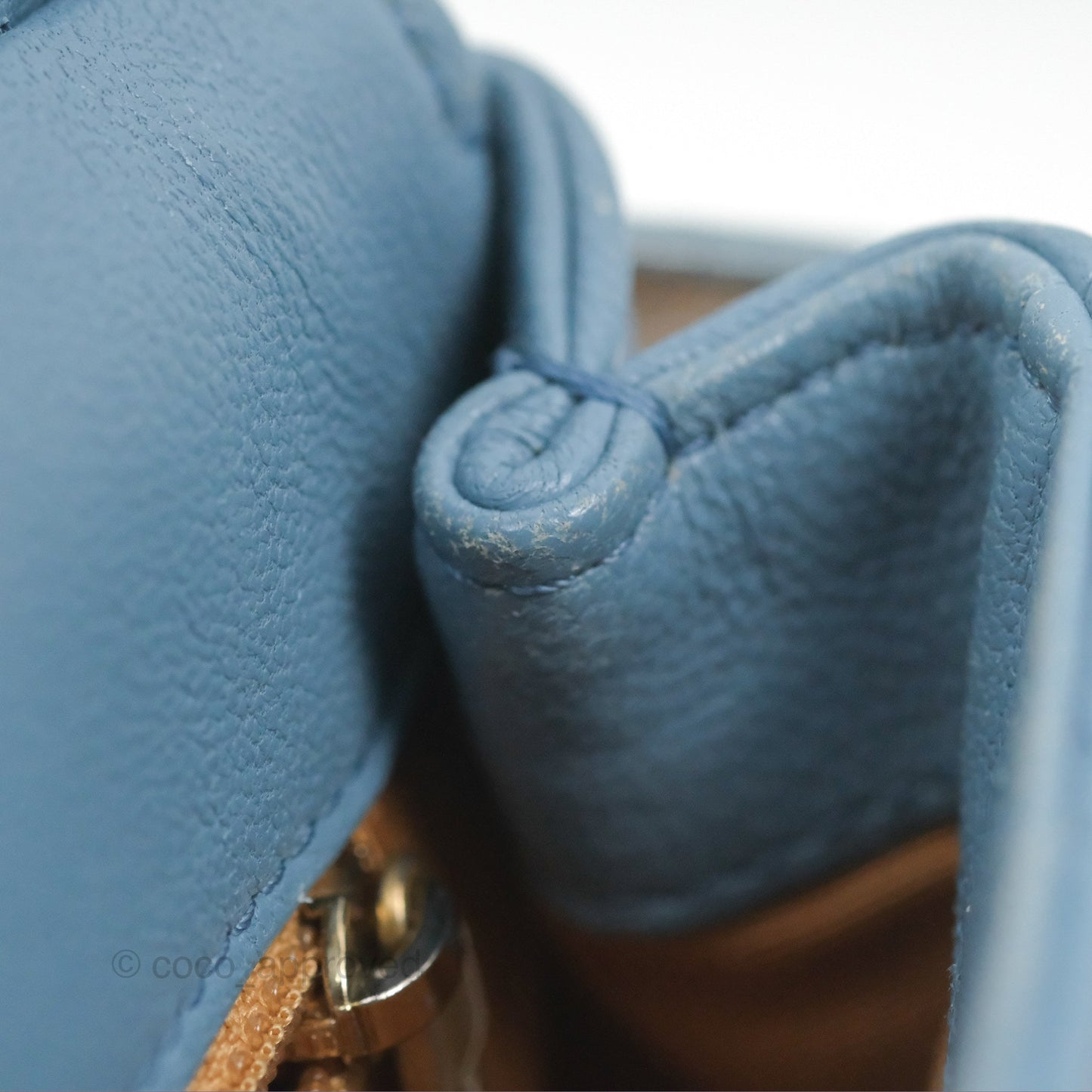 Chanel Curved Flap Bag Blue Lambskin Aged Gold Hardware