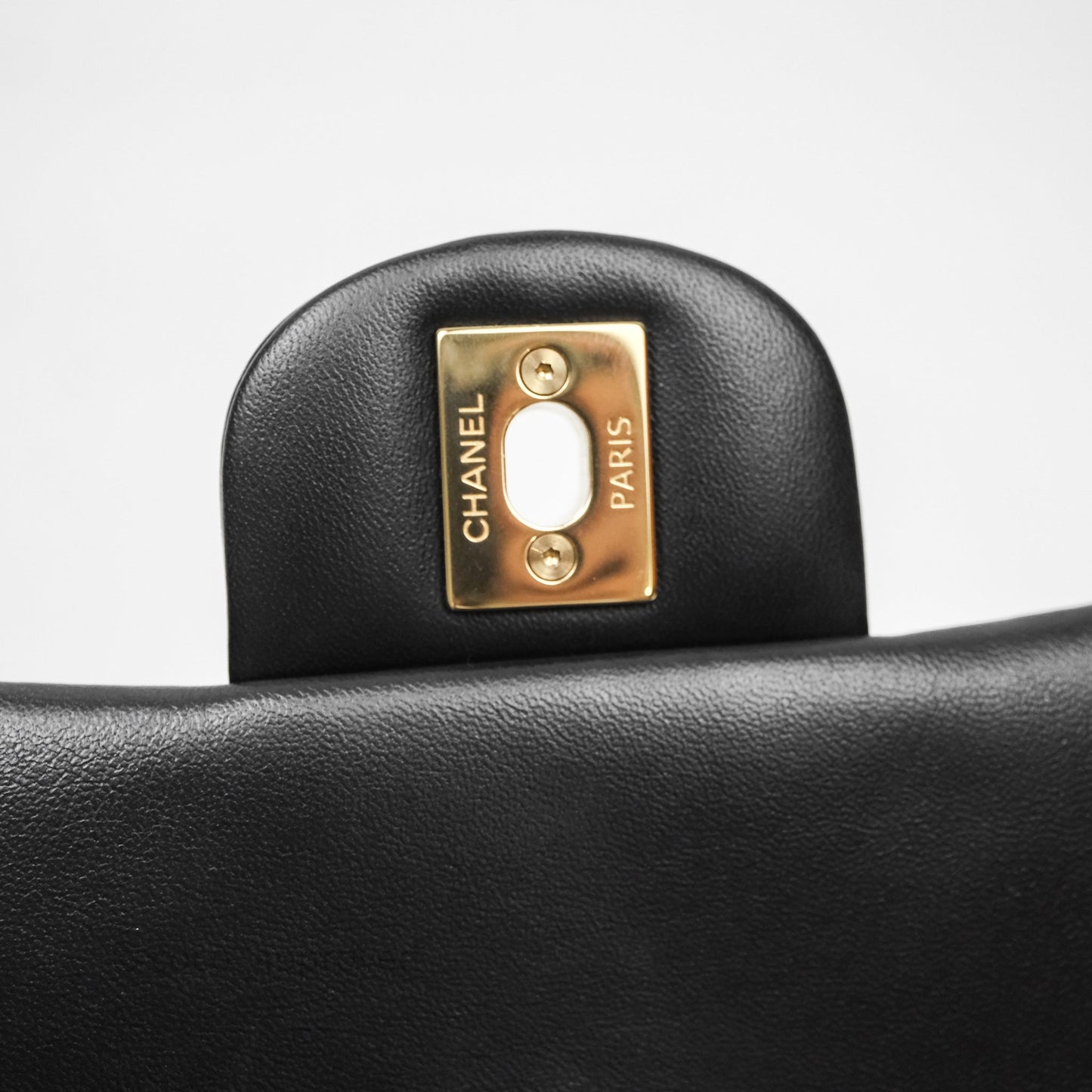 Chanel Mini Square Quilted Black Lambskin Gold Hardware