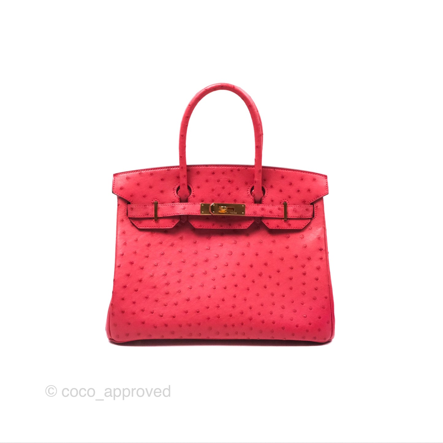 Hermès Birkin Retourne 30 Bougainvillea Ostrich Gold Hardware