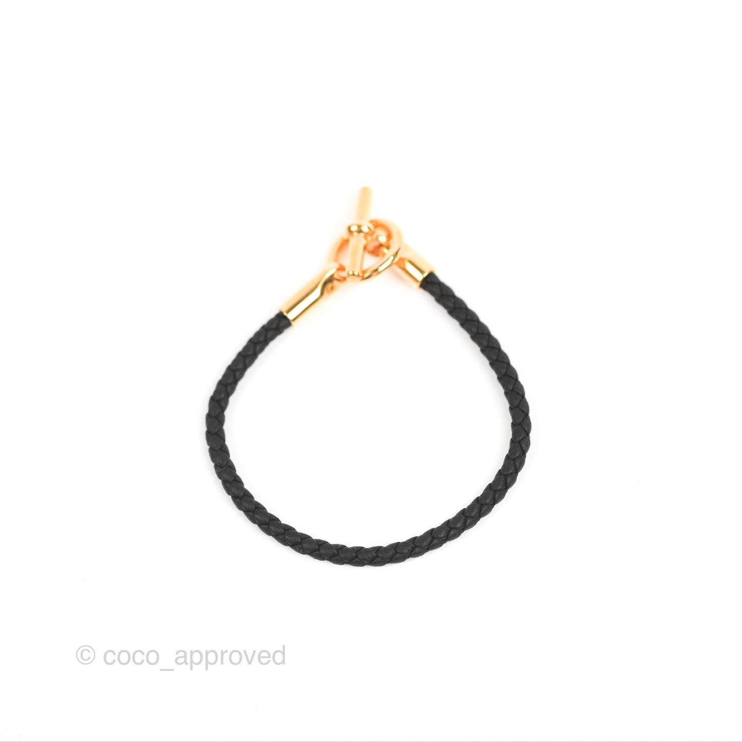 Hermès Glenan Bracelet Noir Swift Rose Gold Hardware
