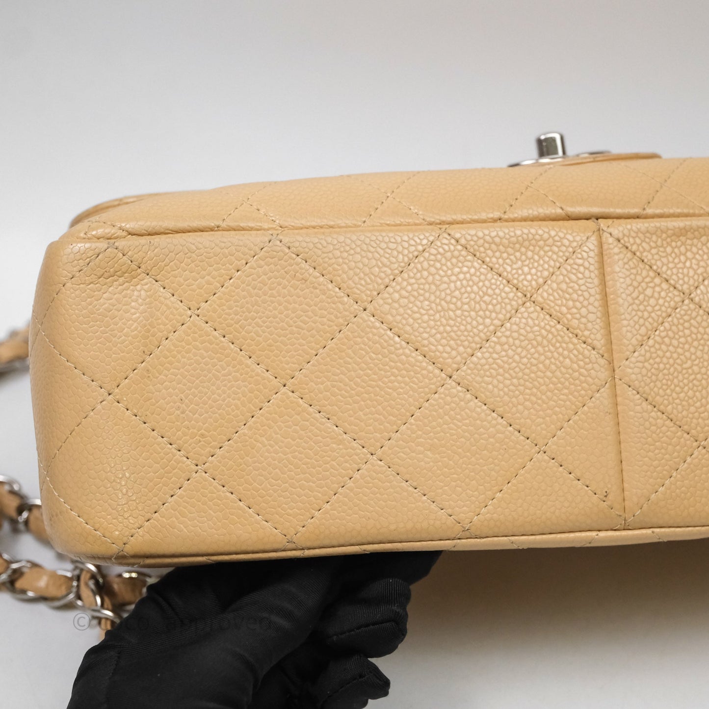 Chanel Jumbo Double Flap Beige Caviar Silver Hardware⁣⁣