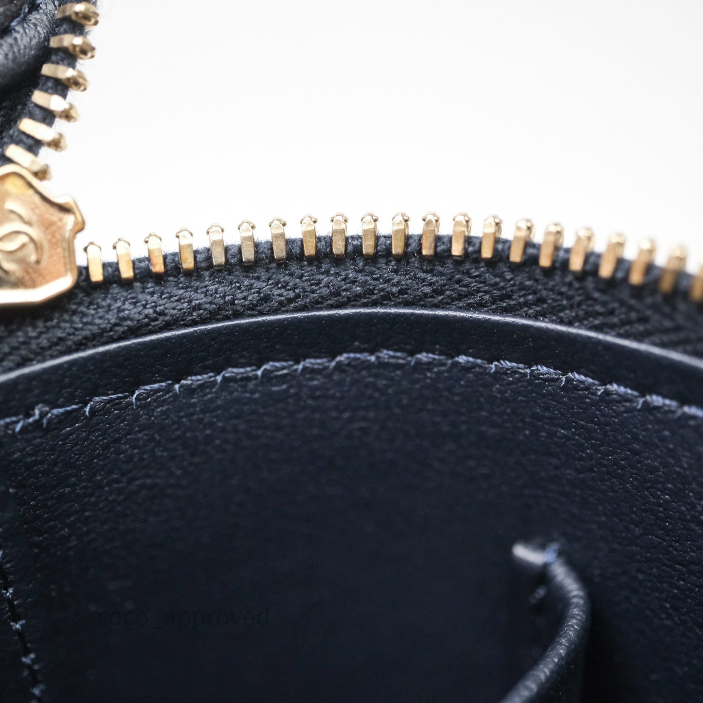 Chanel Vanity With Chain Navy Tweed Plaid Gold Hardware