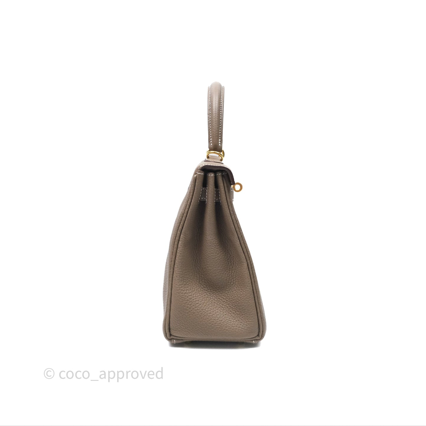 Hermès Kelly 25 Etoupe 18 Retourne Togo Gold Hardware