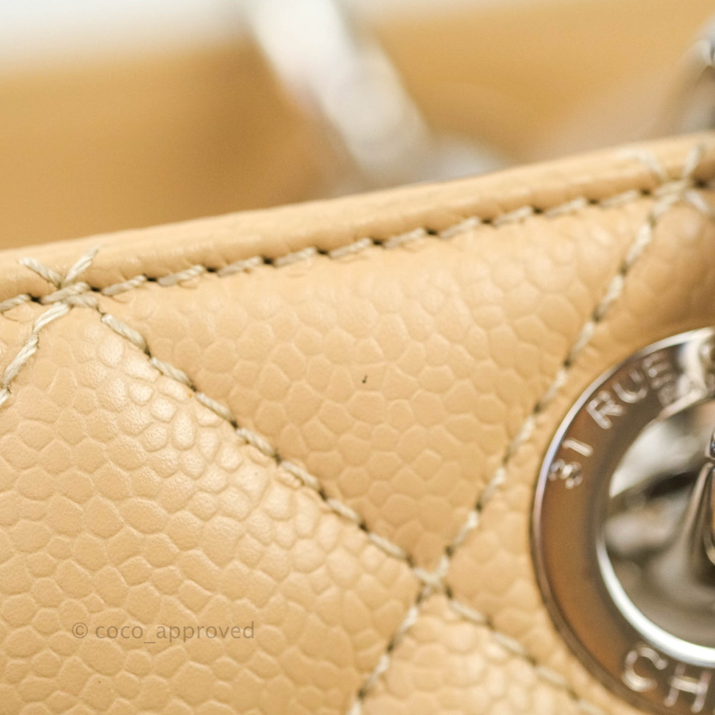 Chanel GST Beige Caviar Silver Hardware