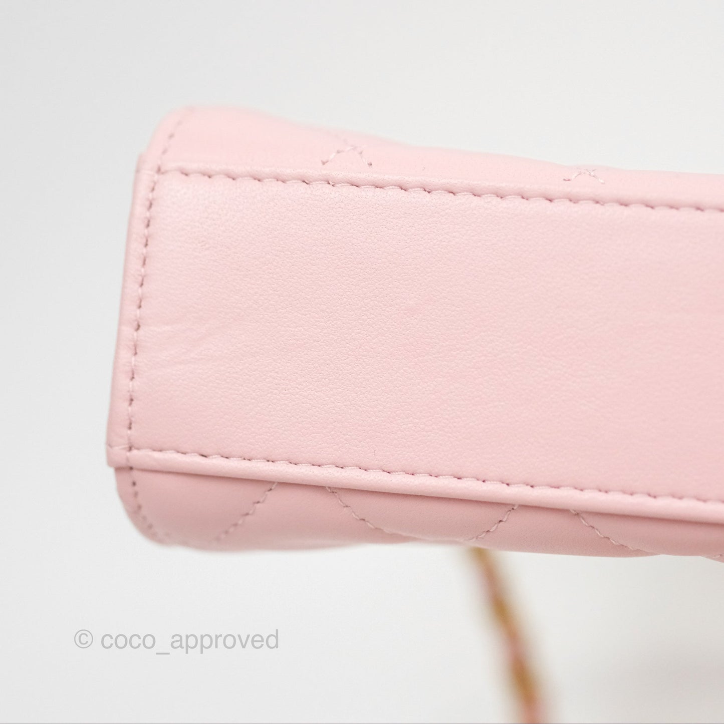 Chanel Enamel Top Handle Clutch with Chain Pink Lambskin Aged Gold Hardware 22B