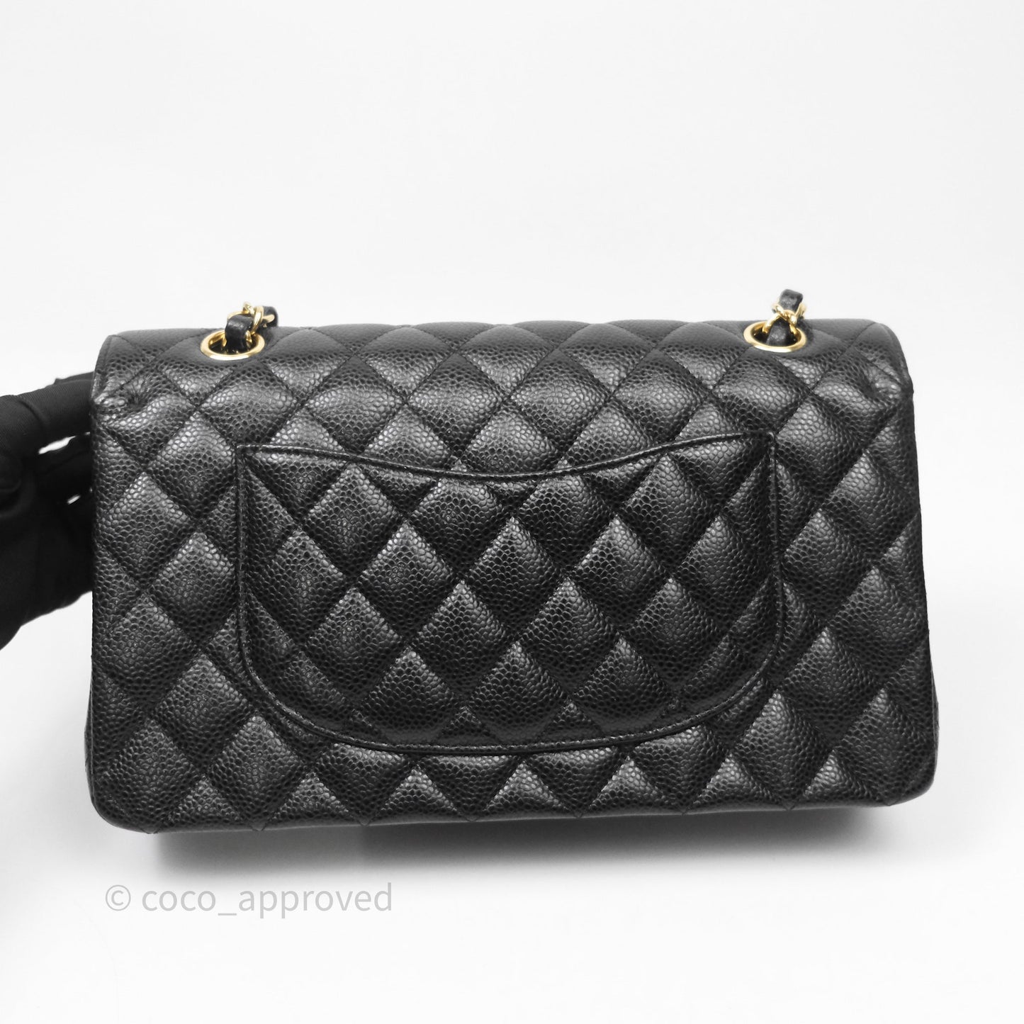 Chanel Classic Medium Flap Quilted Black Caviar Gold Hardware