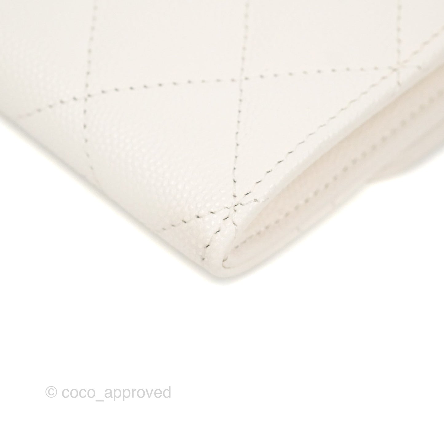 Chanel Mini Wallet With Chain White Caviar Gold Hardware