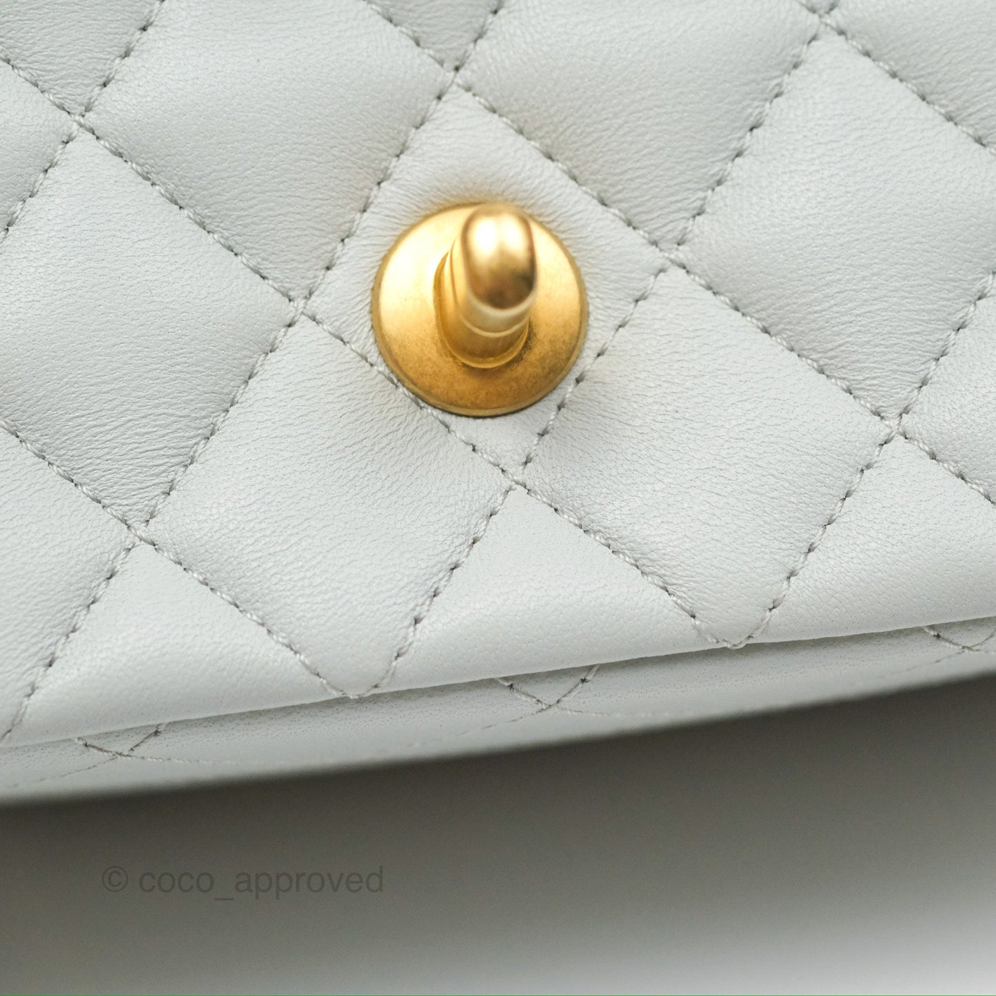 Chanel Quilted Mini Square Flap with Camellia Adjustable Chain Blue Clair Lambskin 23S
