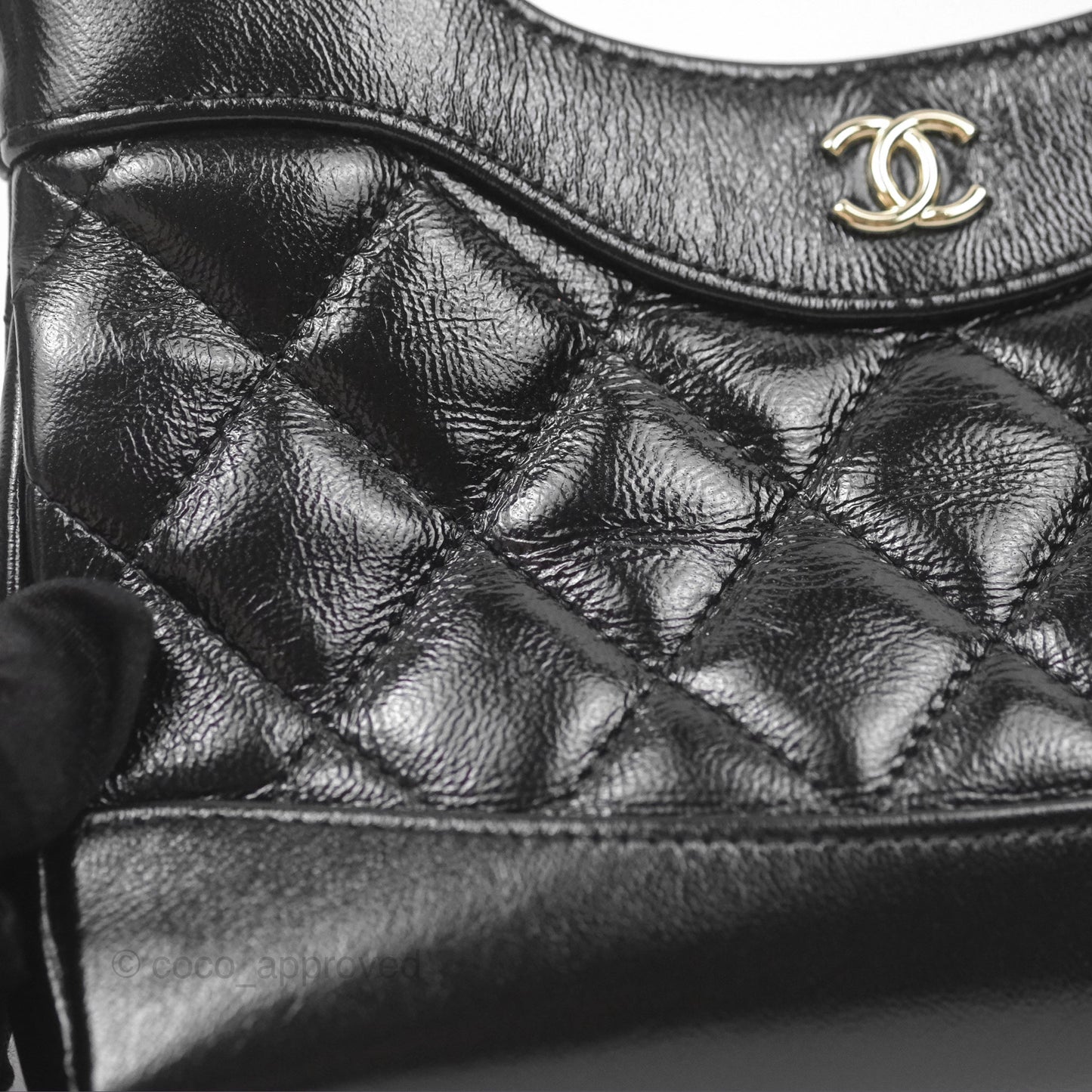 Chanel Nano 31 Black Shiny Lambskin Gold Hardware