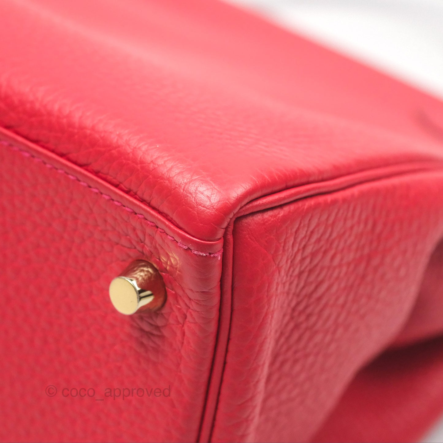 Hermès Kelly 28 Retourne Rouge Tomate S5 Clemence Gold Hardware