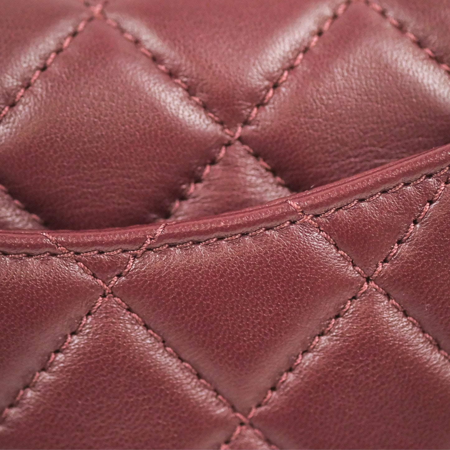 Chanel Mini Rectangular Pearl Crush Burgundy Lambskin Aged Gold Hardware