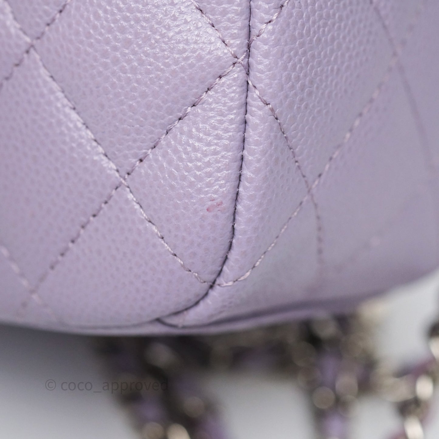 Chanel Classic Mini Backpack Lilac Caviar Silver Hardware