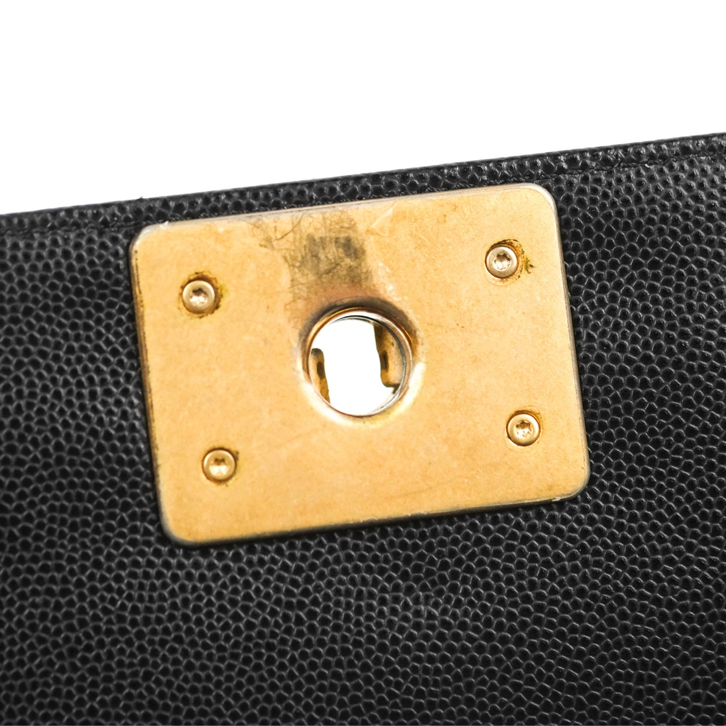 Chanel Quilted Medium Boy Black Caviar Aged Gold Hardware