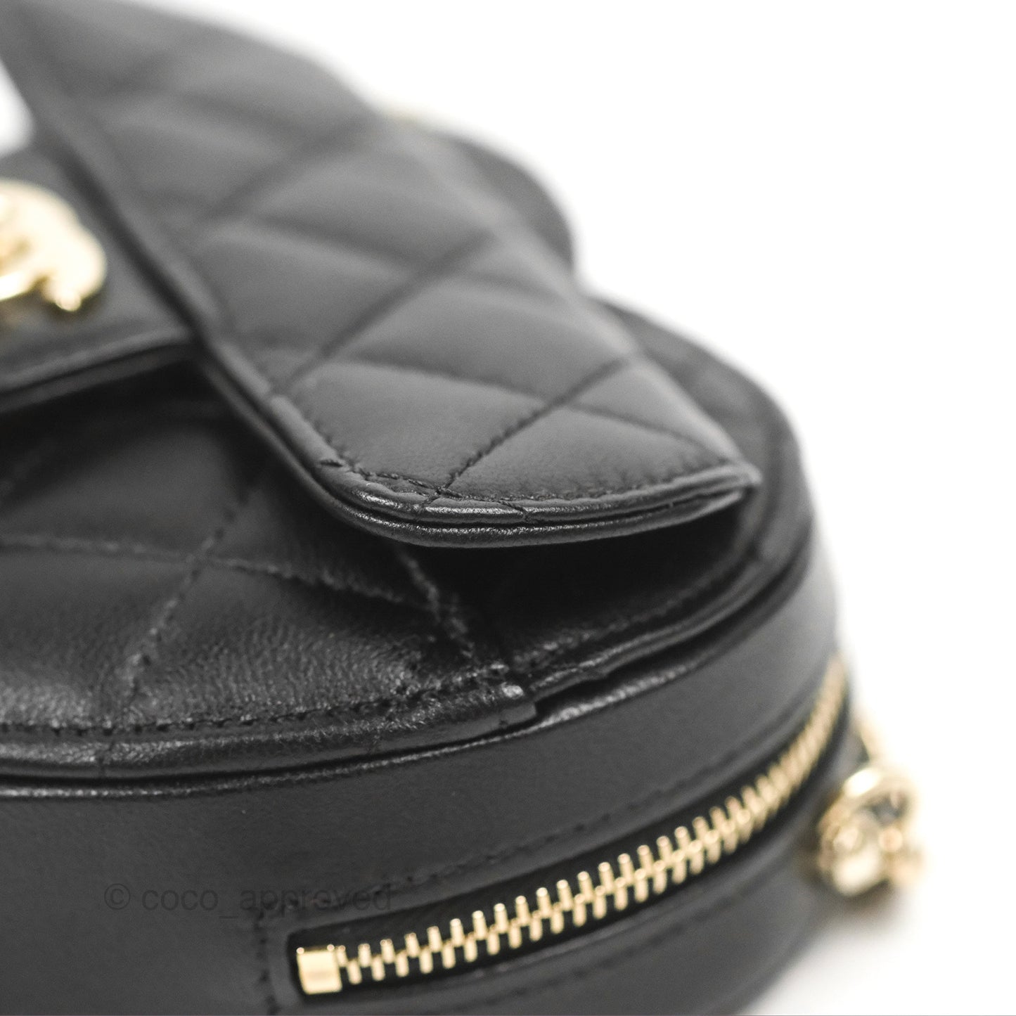 Chanel Small Heart Bag Black Lambskin Gold Hardware 22S