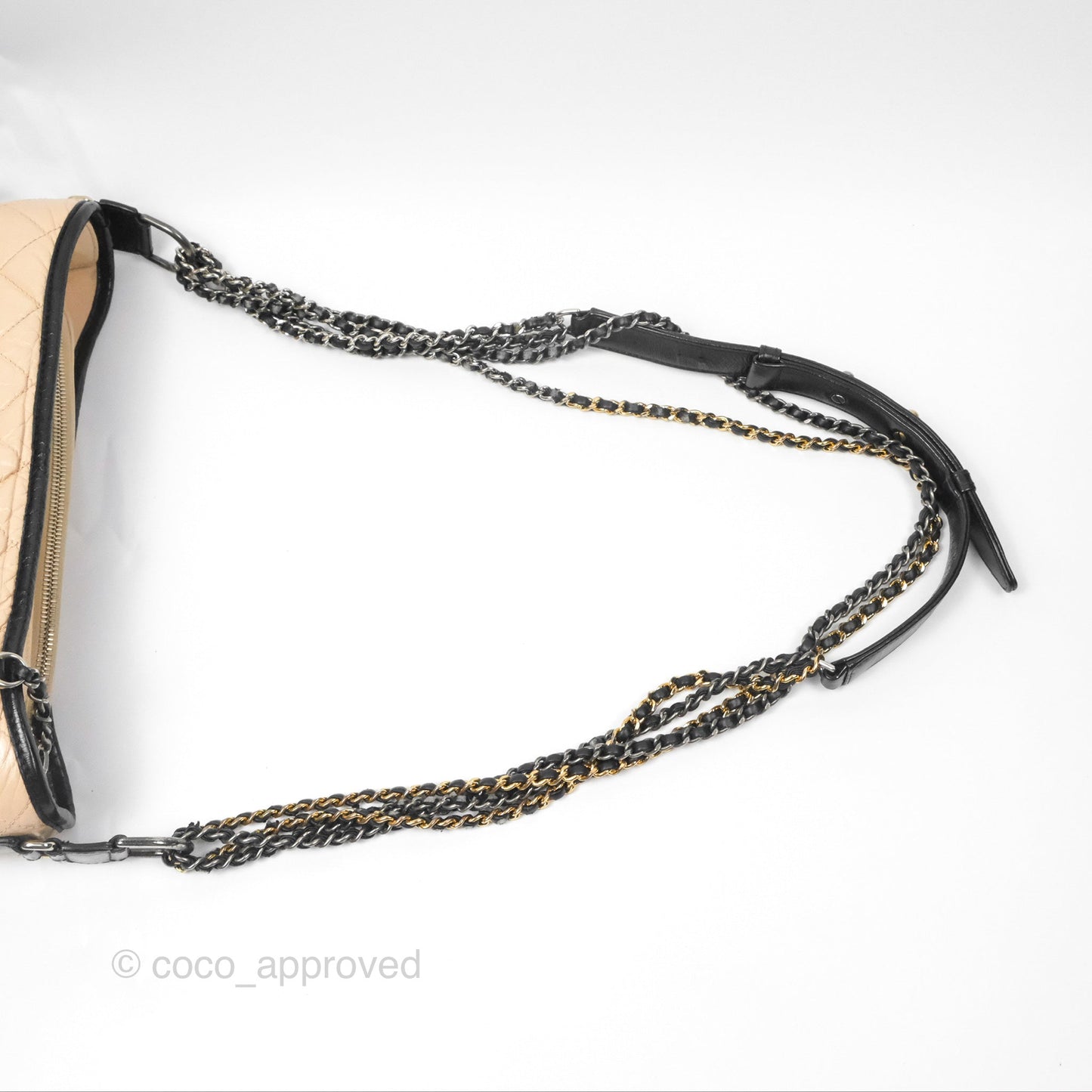 Chanel Large Gabrielle Hobo Black Beige Aged Calfskin Mixed Hardware