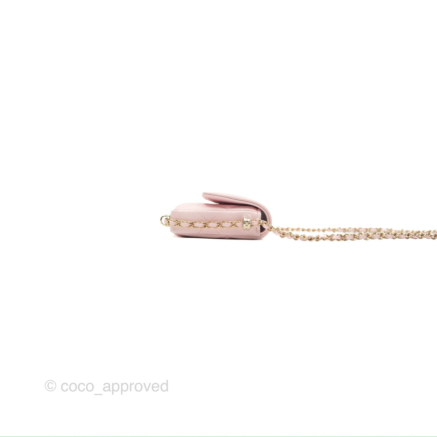 Chanel Mini Chain Around Clutch With Chain Pink Lambskin Gold Hardware 22S