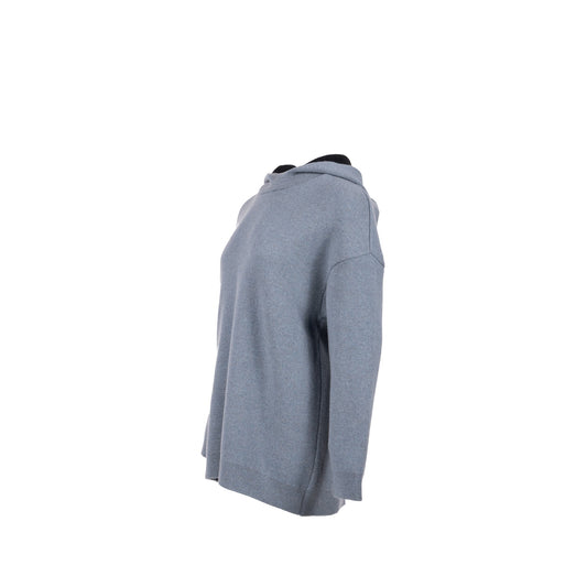 Luxury Dior Size 36 J'aLuxury Dior 8' Hooded Sweater with Rear Signature Cashmere Blue Grey/Black