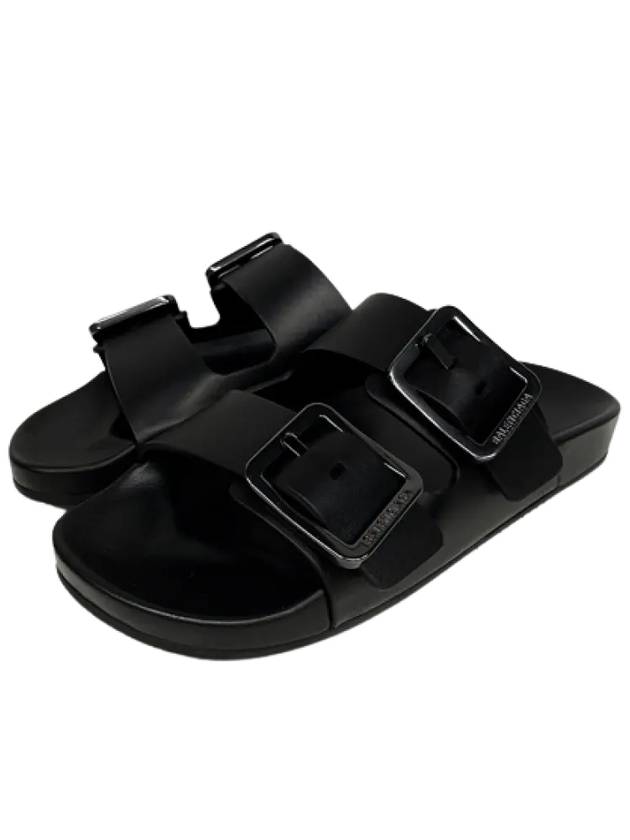 Luxury Balenciaga Mallorca Strap Slippers Black