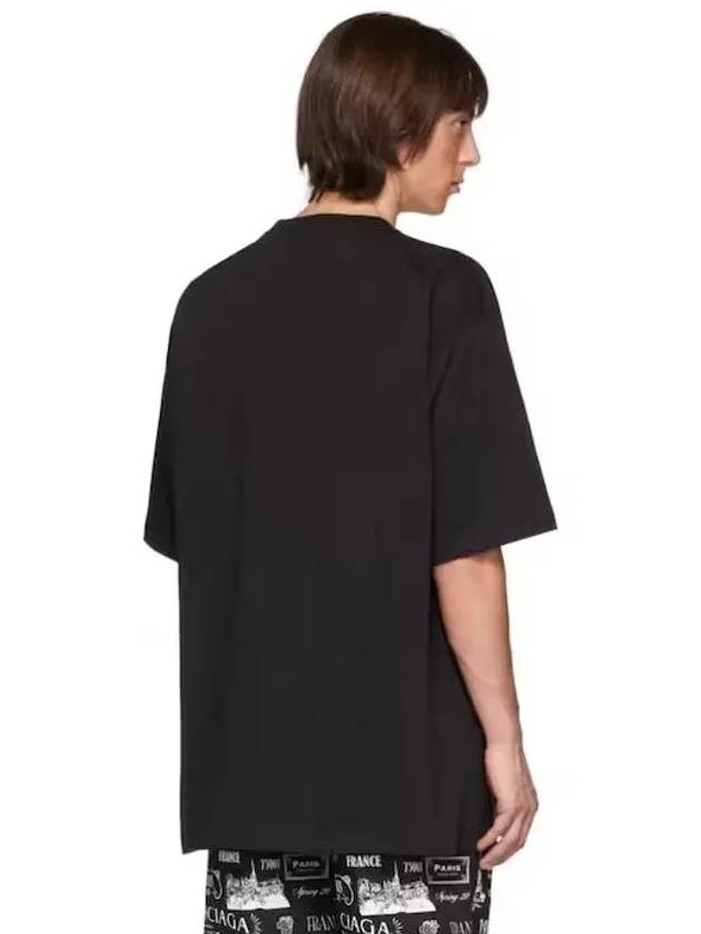 Luxury Balenciaga Uniform Logo Short Sleeve T-Shirt Black
