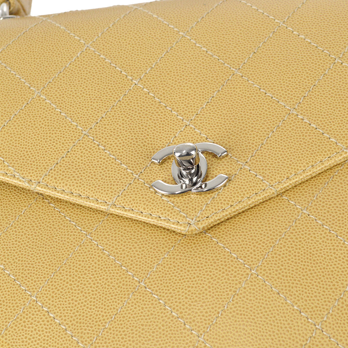 Luxury Chanel 1997-1999 Letter Flap Handbag Beige Caviar