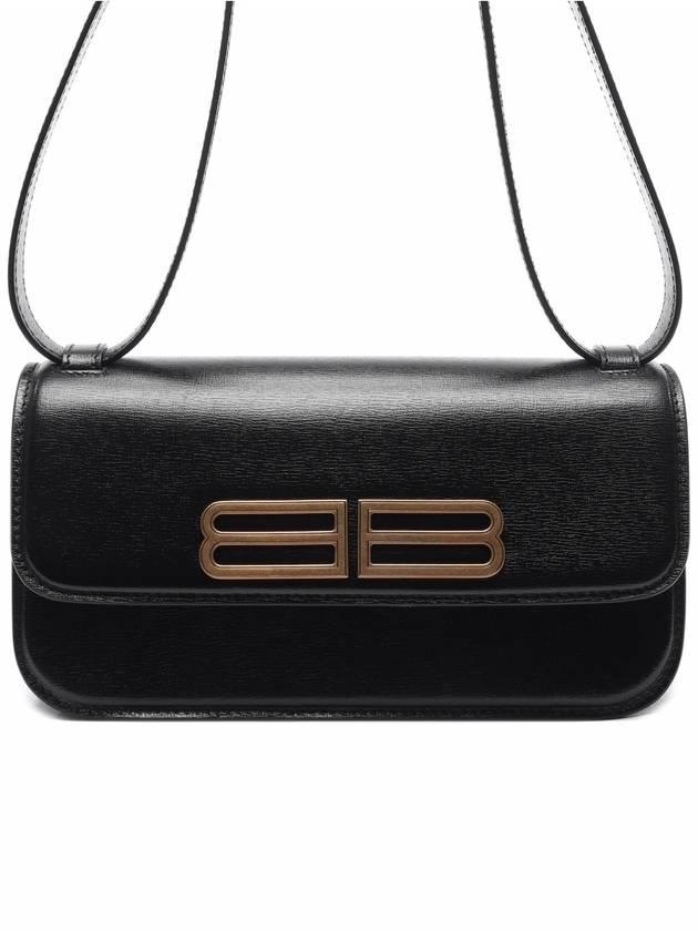 Luxury Balenciaga BB Logo Gossip Small Shoulder Bag Black