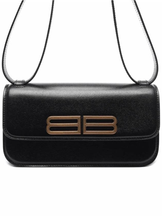 Luxury Balenciaga BB Logo Gossip Small Shoulder Bag Black