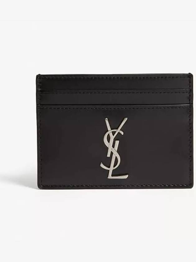 Luxury Saint Laurent Monogram Card Case in Smooth Leather Black
