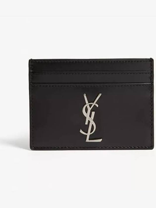 Luxury Saint Laurent Monogram Card Case in Smooth Leather Black