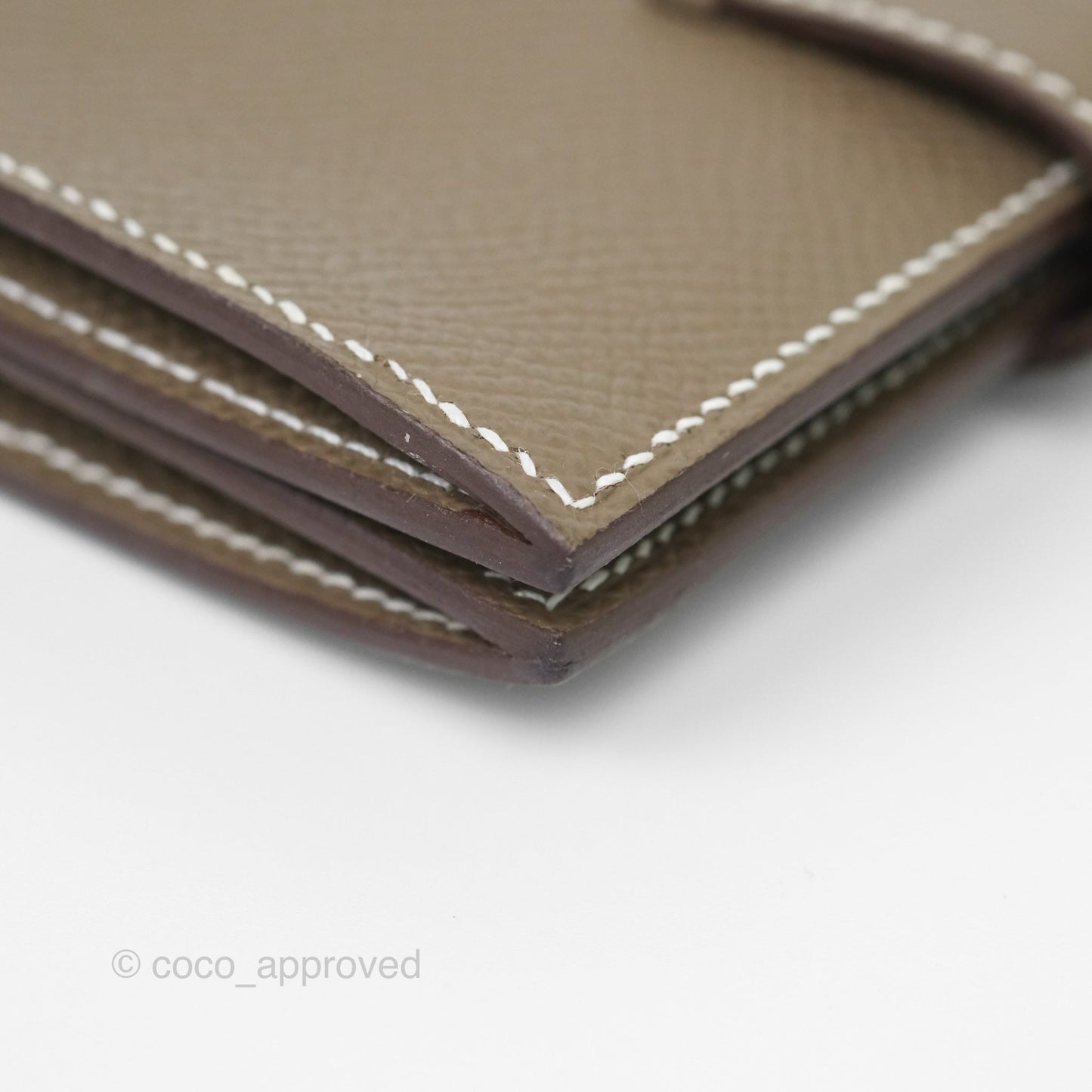 Hermes Bearn Card Holder Etoupe Epsom Palladium Hardware