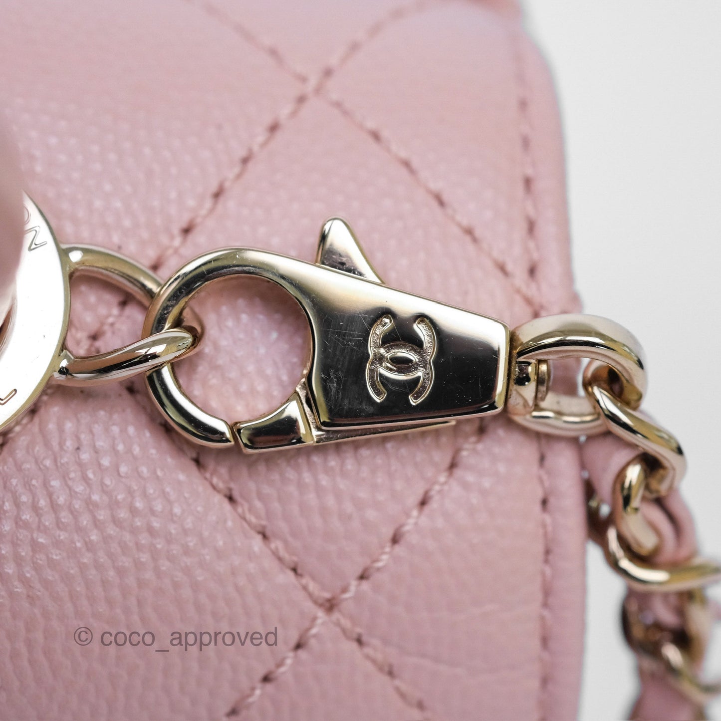 Chanel Small Coco Handle Pink Caviar Gold Hardware