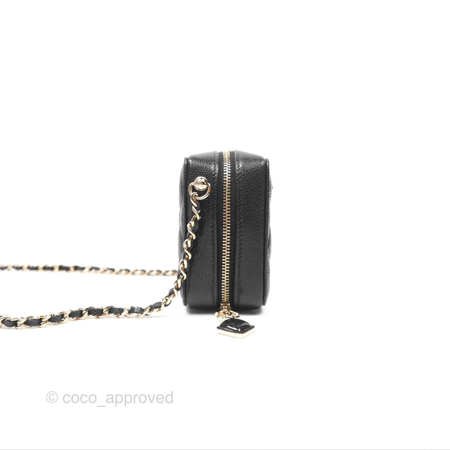 Chanel Mini Clutch With Chain Black Caviar Gold Hardware