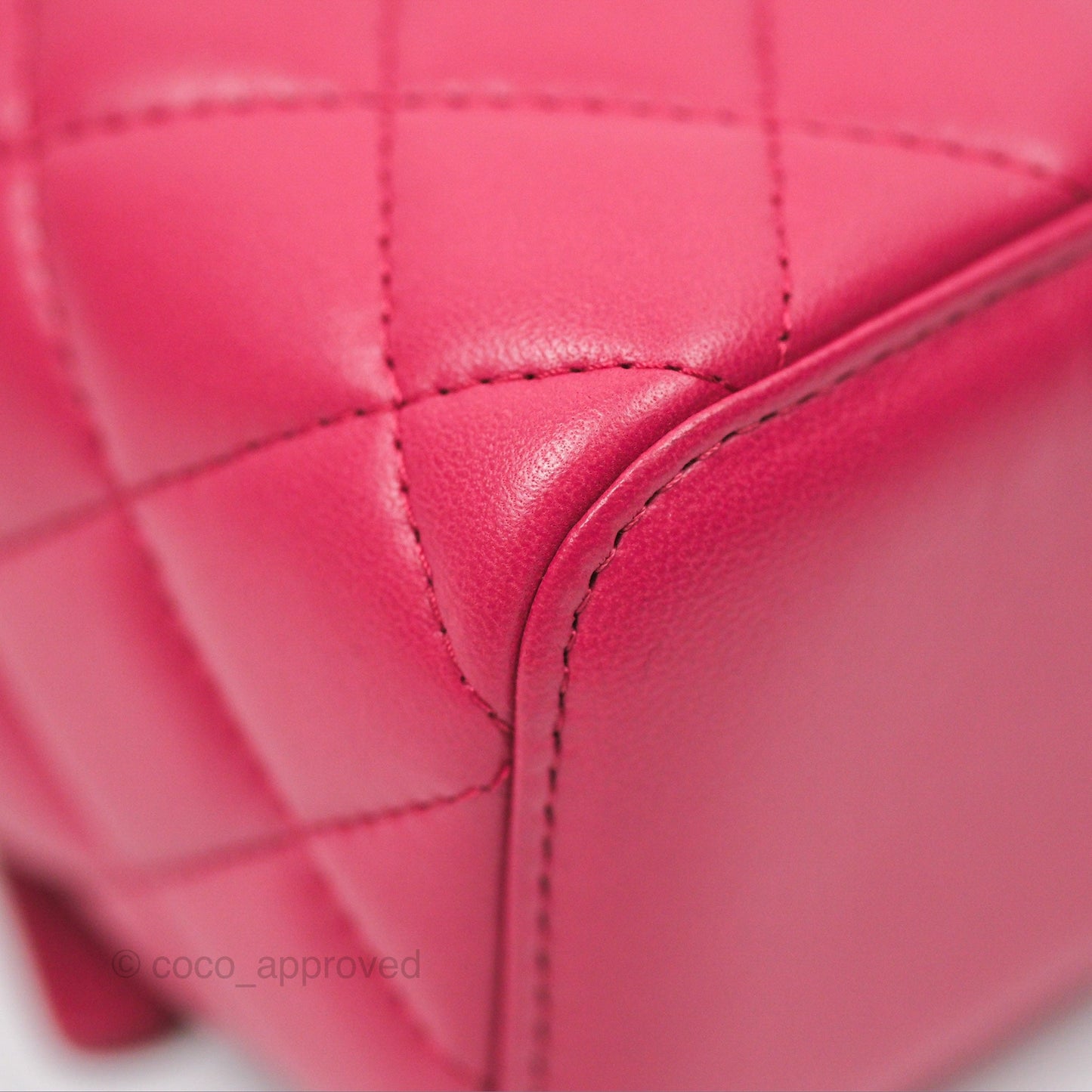 Chanel Mini Top Handle Vanity With Chain Dark Pink Lambskin Aged Gold Hardware