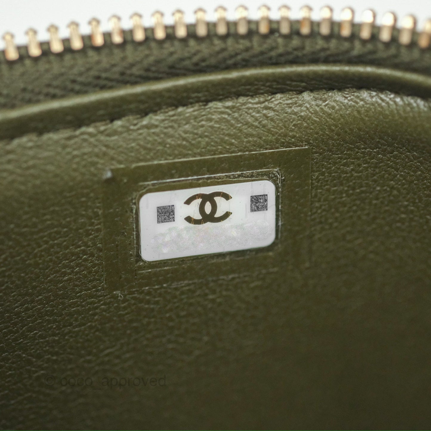 Chanel All Slide Vanity with Adjustable Chain Dark Olive Green Lambskin Aged Gold Hardware