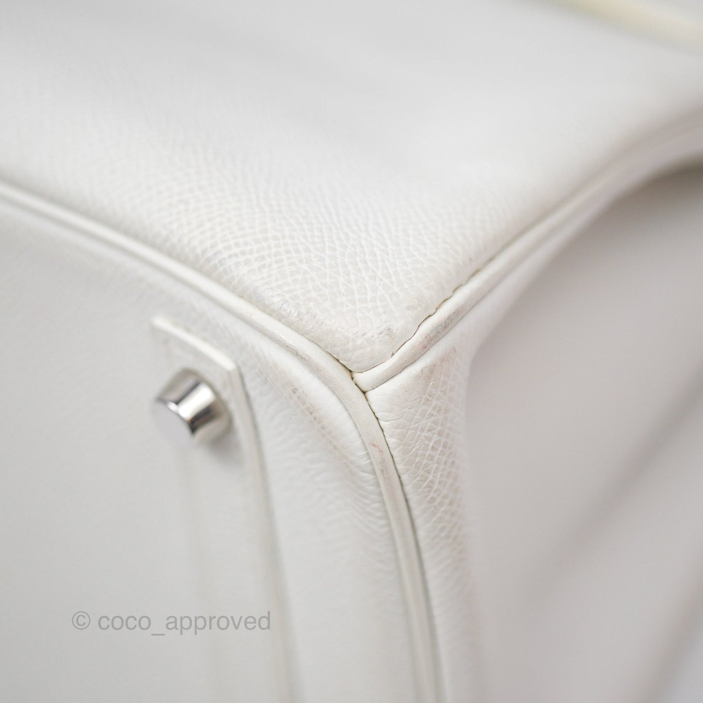 Hermès Birkin 30 Retourne White Epsom Palladium Hardware
