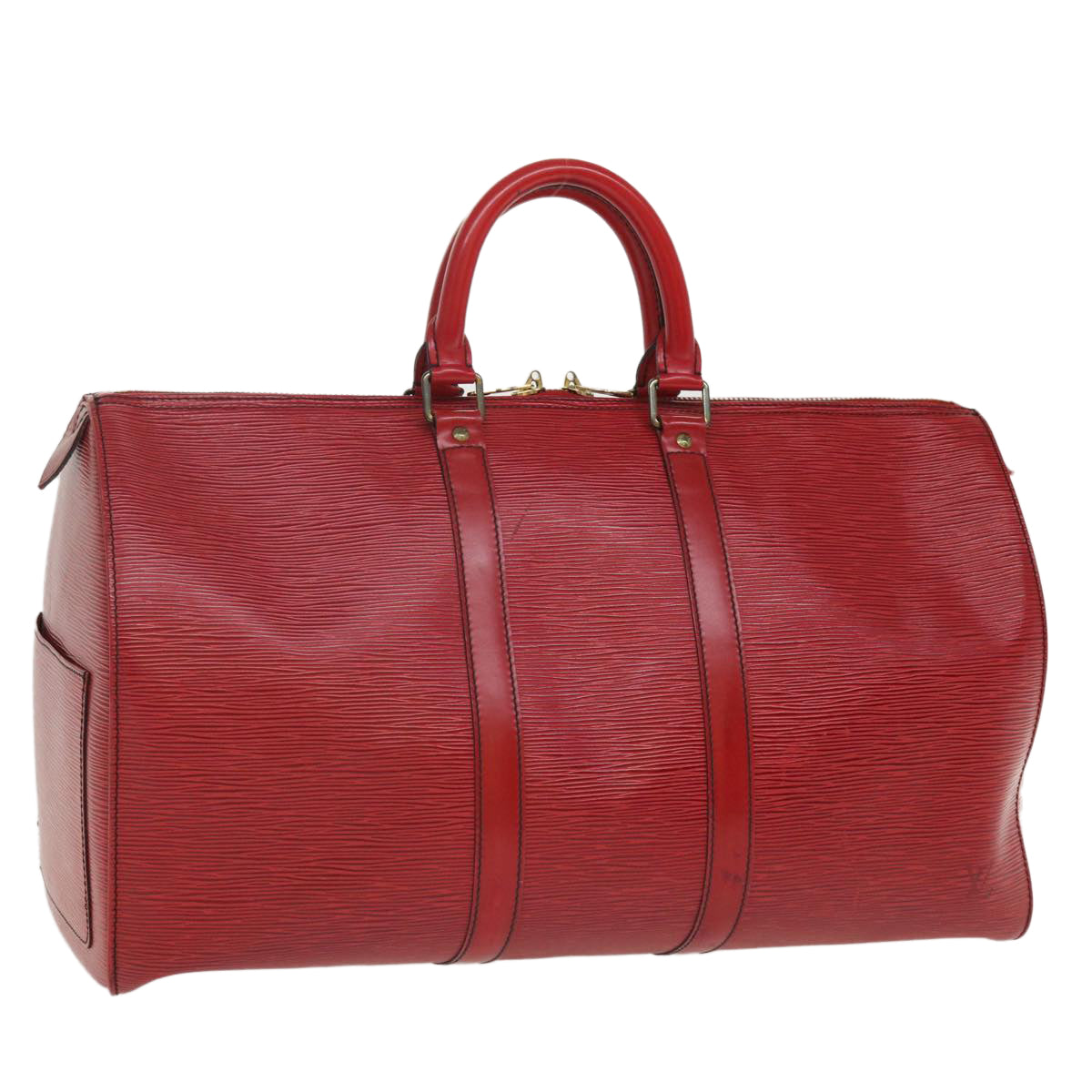 LOUIS VUITTON Epi Keepall 45 Boston Bag Red M42977 LV 36090