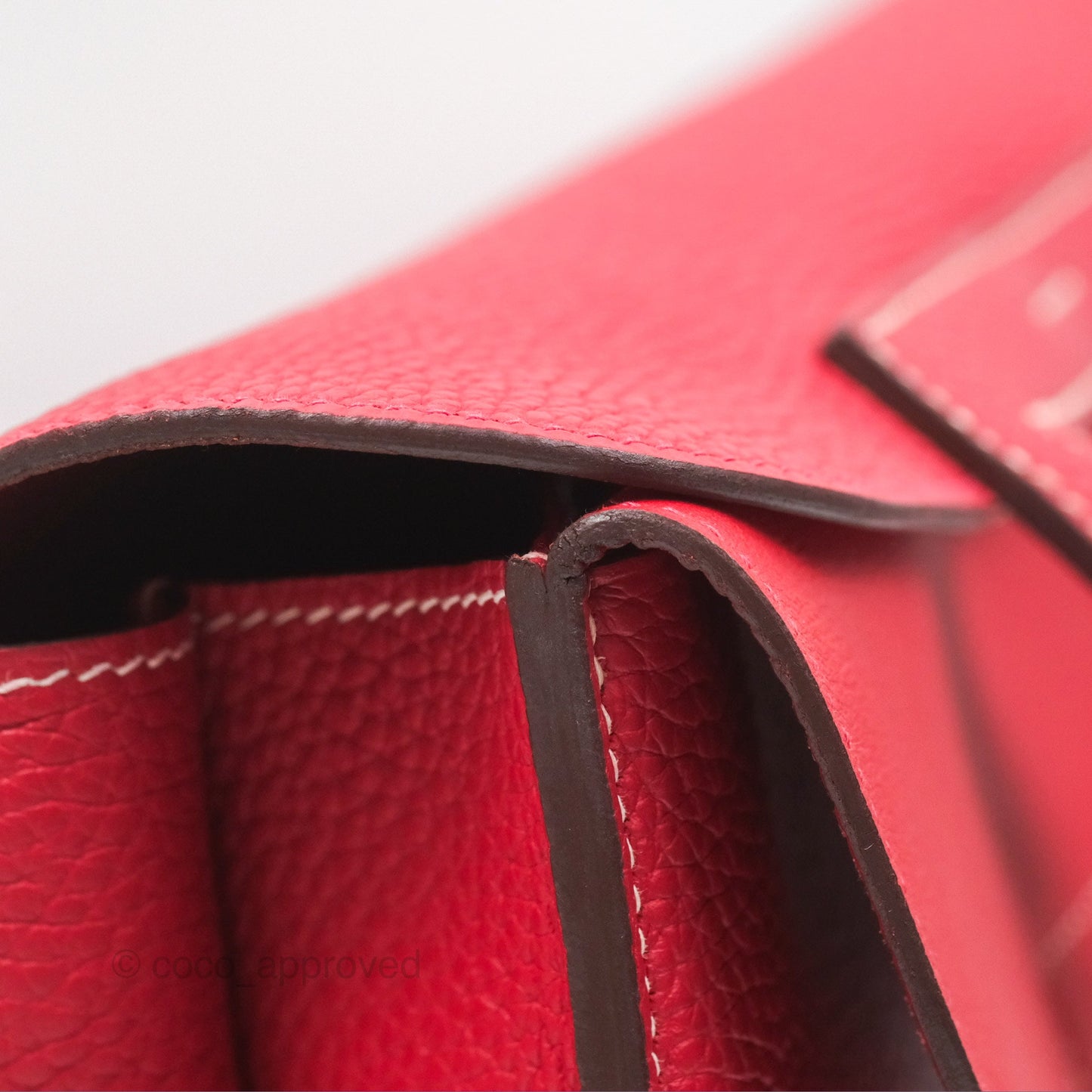 Hermès Halzan 31 Rouge Casque Clemence Palladium Hardware