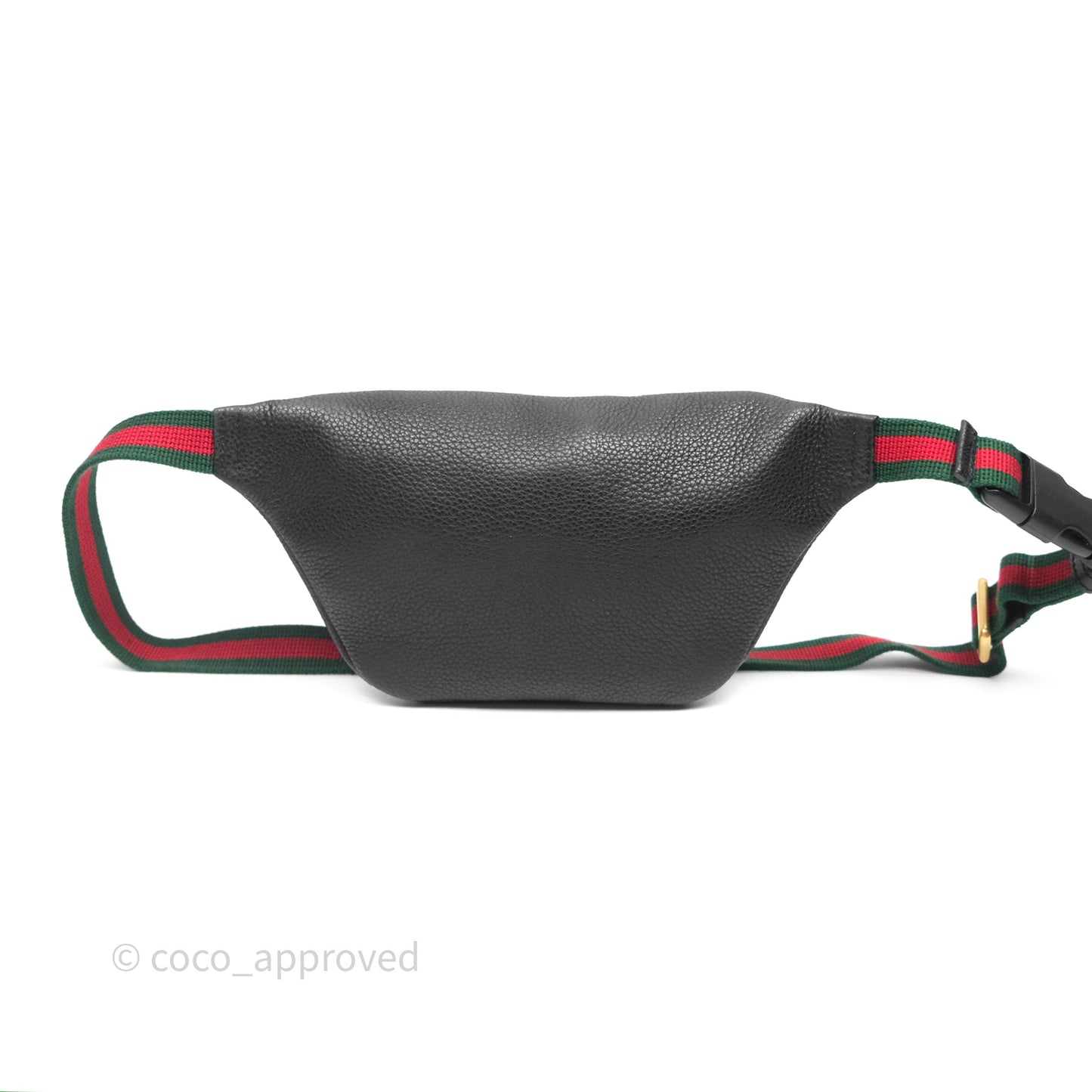 Gucci Logo Print Belt Bag Black Grained Calfskin