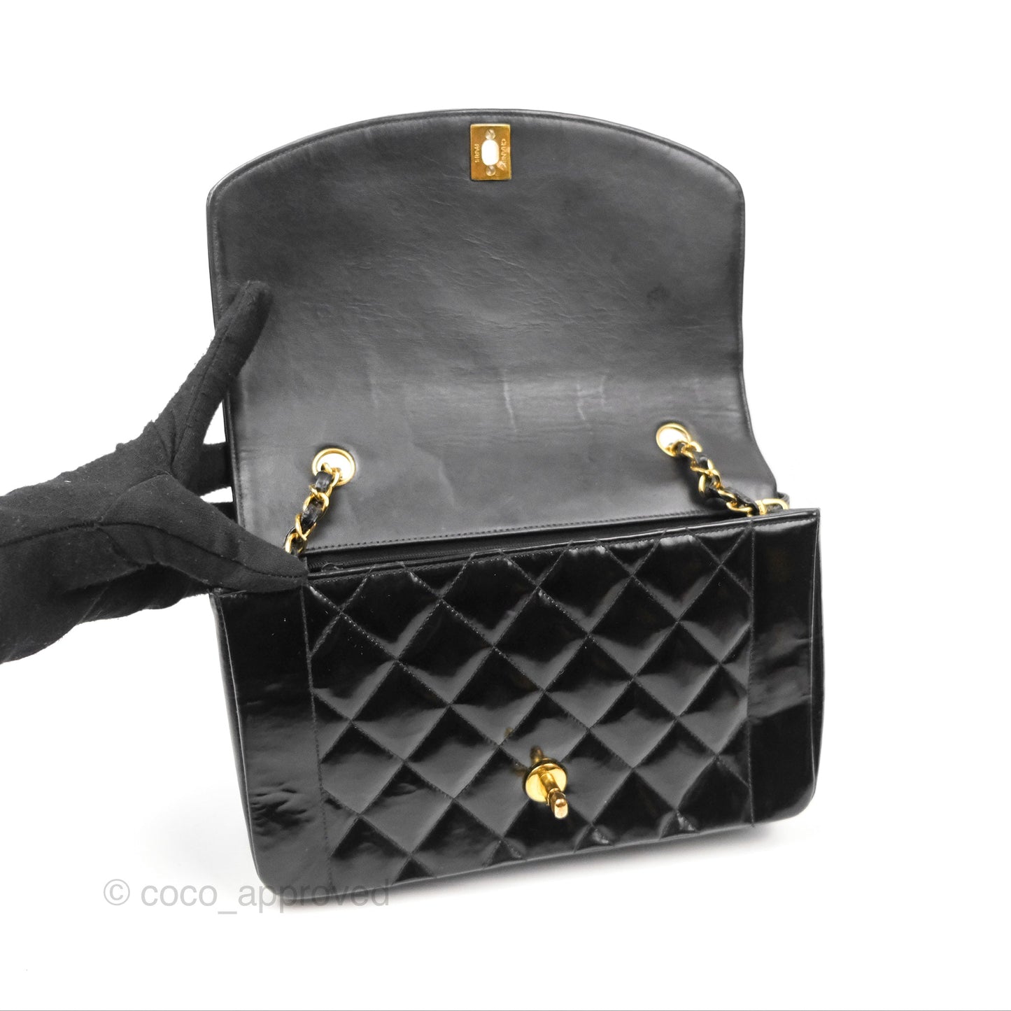 Chanel Vintage Quilted Medium Classic Diana Flap Bag Black 24K Gold Hardware