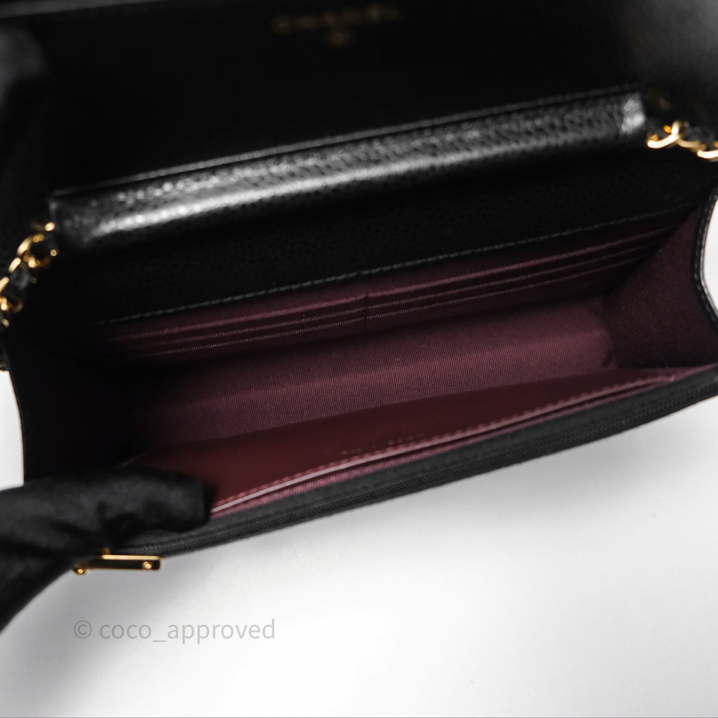 Chanel Quilted WOC Black Caviar Gold Hardware